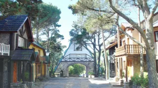 Vista calle cabañas Cabañas Alpinas Cariló